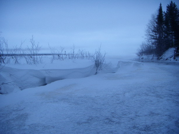 озеро Нижнее Лувеньгское в тридцатиградусный мороз